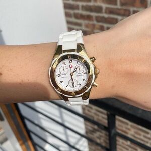 Michele Watch - White Jelly, Gold Detailing